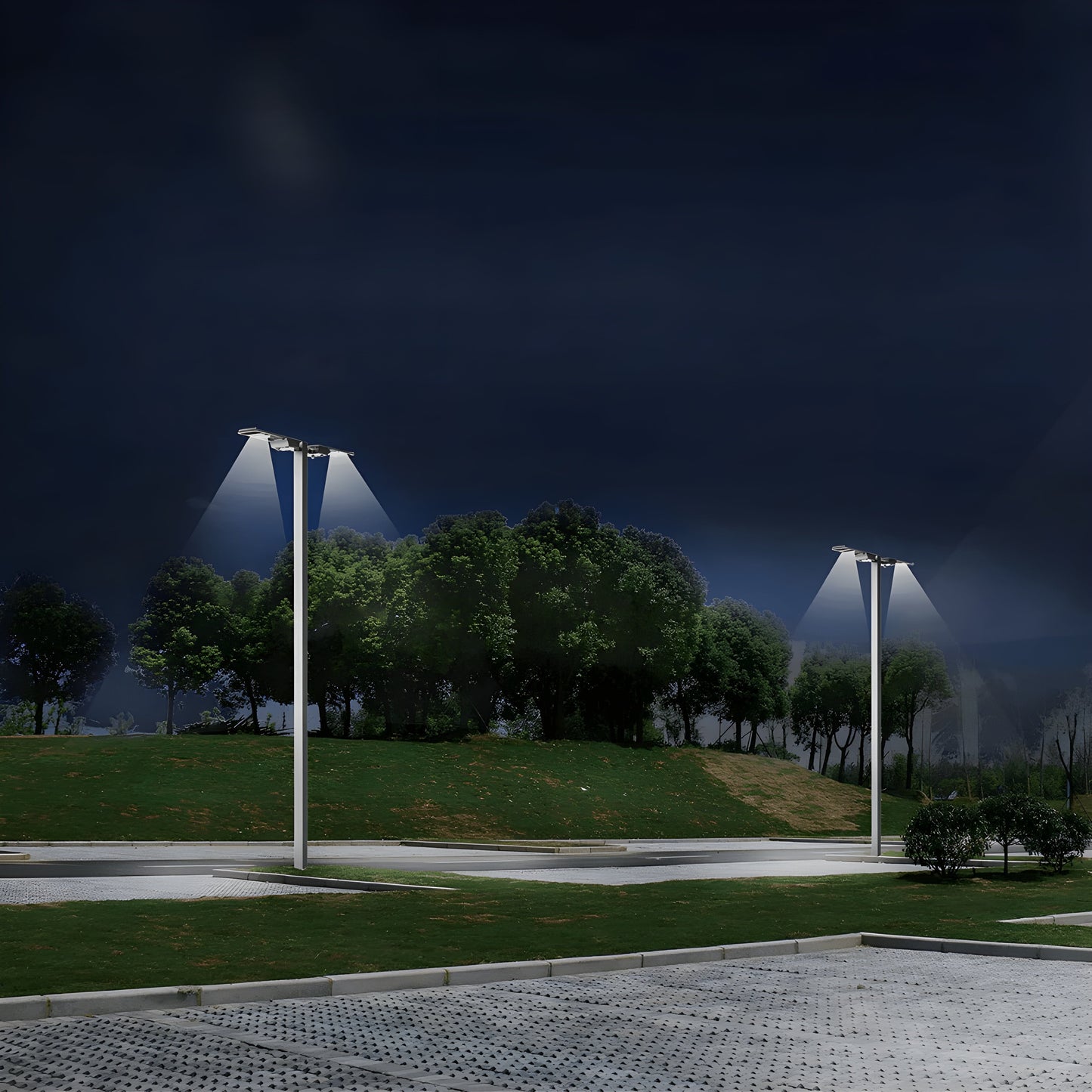 AVS Energy Solar LED Street Light 30 Watt 6091 Lumens 5000K Smart Street Light Parking Lot Light Solar All in One Street Light  - AVS-AI1SE-30W
