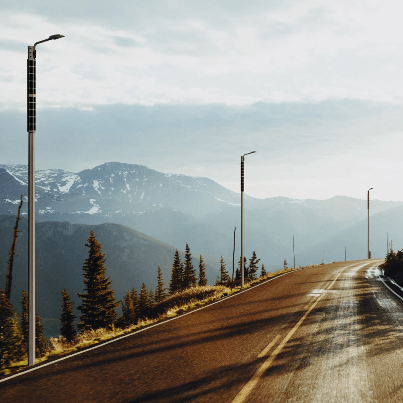 Solar LED Street Light 50 Watt 6200 Lumens 5000K | Smart Street Light Built In Bluetooth | All in One SE Street Light - AVS-CYS-50W