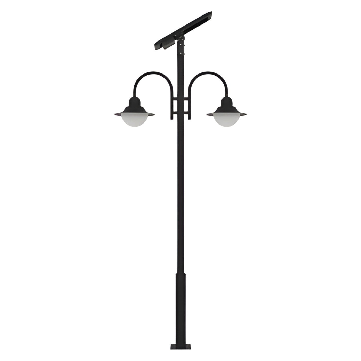 AVS Energy Solar Street Pole Light 2 x 20 Watt 2 x 3000 Lumens 5000K Black Housing Pathway Lighting Garden Light Solar Post Top CAPE Light - AVS-CAPE-2X20W
