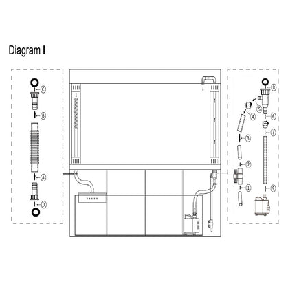 Aqua Dream 135 Gallon Tempered Glass Aquarium Black AD-1260-ABK
