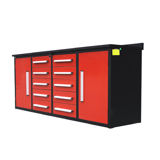 Chery Industrial [AS-IS] 10ft Storage Cabinet with Workbench (15 Drawers) - D_WW000179