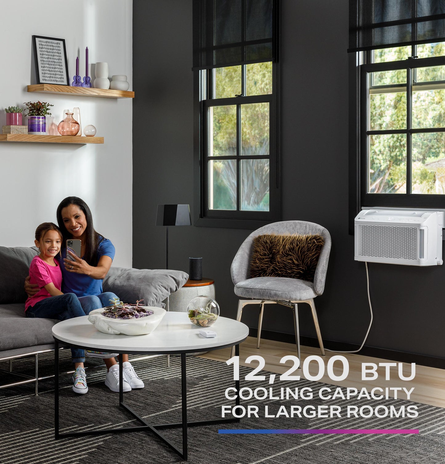 GE APPLIANCES 12,200 BTU Smart Window AC for Large Rooms – PHNT12CC-KT