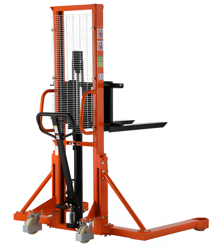 Tory Carrier Manual Pallet Stacker with Straddle legs 1100 lbs. 63" Lifting Height New - MSSL1163