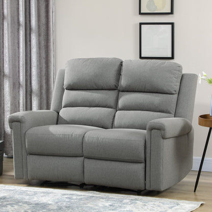 HomCom 2 Seater Recliner Sofa with Manual Pull Tab, Fabric Reclining Sofa, RV Couch, Home - B08TT573TL-1