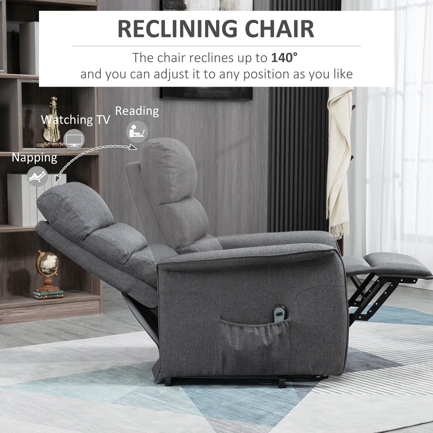 HOMCOM Power Lift Recliner Chair for Elderly – B07Y99CJJF-1