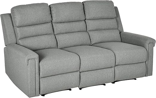 HomCom 2 Seater Recliner Sofa with Manual Pull Tab, Fabric Reclining Sofa, RV Couch, Home - B08TT573TL-1
