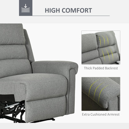 HomCom 2 Seater Recliner Sofa with Manual Pull Tab, Fabric Reclining Sofa, RV Couch, Home - B08TT573TL-1