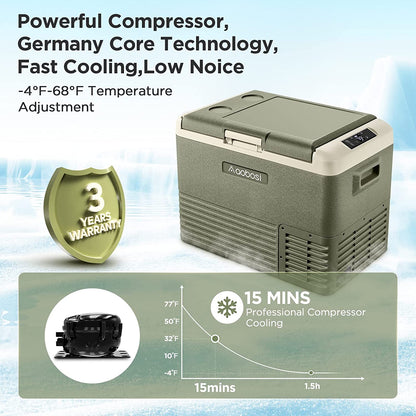 AOBOSI 12 Volt Car Fridge 42Qt/40L Green - CL40-GN-WIFI