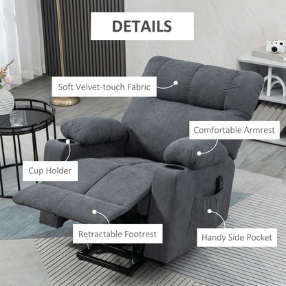 HomCom Electric Power Lift Chair Recliners for Elderly, Oversized Living Room Recliner Chair - B0CL3RYV4P-1