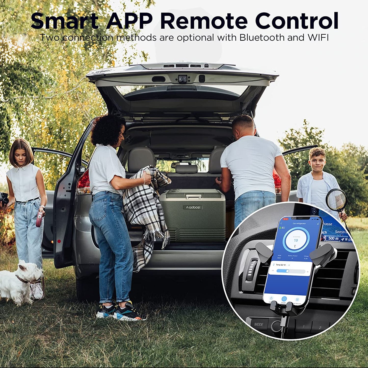 AOBOSI ‎12 Volt Car Fridge 53Qt/50L Green - CL50-GN-WIFI