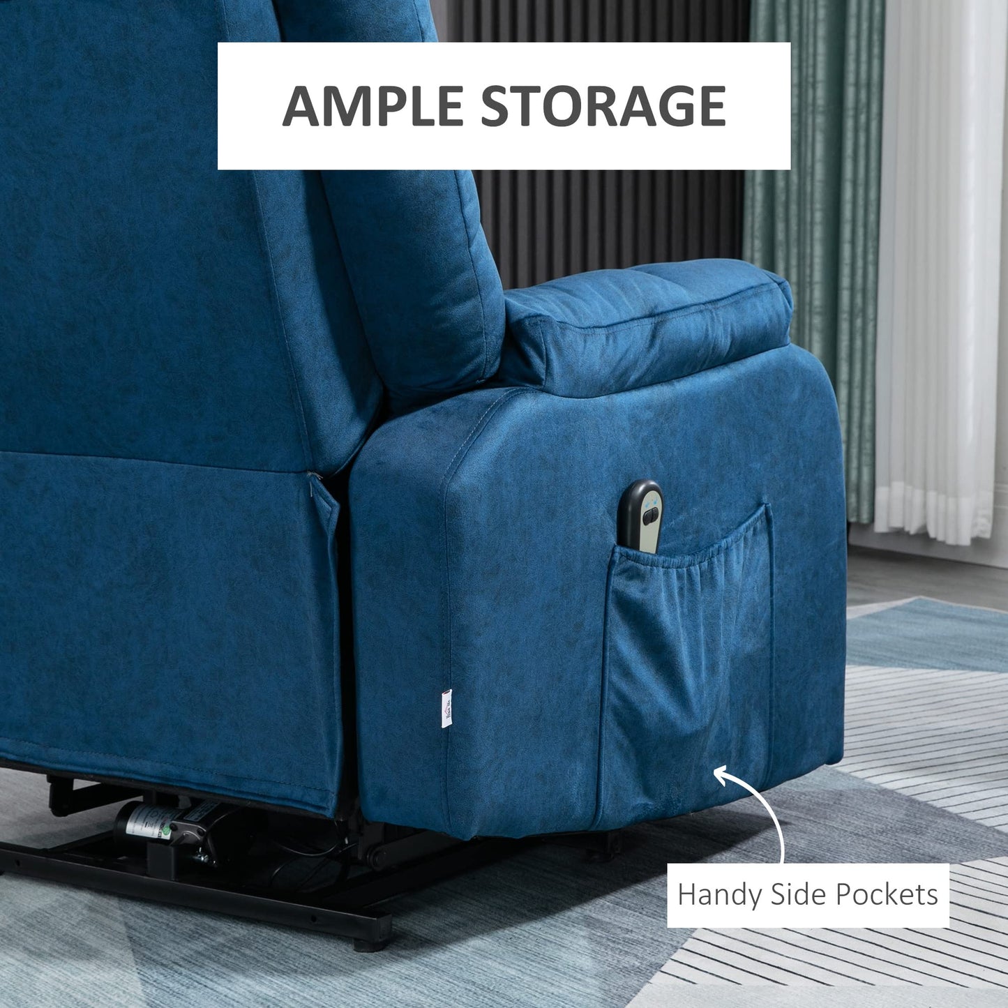 HomCom Power Lift Chair, Electric Recliner for The Elderly, Compact Living Room Chair - B09MYGQ94R-1