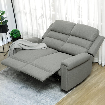 HomCom 2 Seater Recliner Sofa with Manual Pull Tab, Fabric Reclining Sofa, RV Couch, Home - B08TT573TL-1