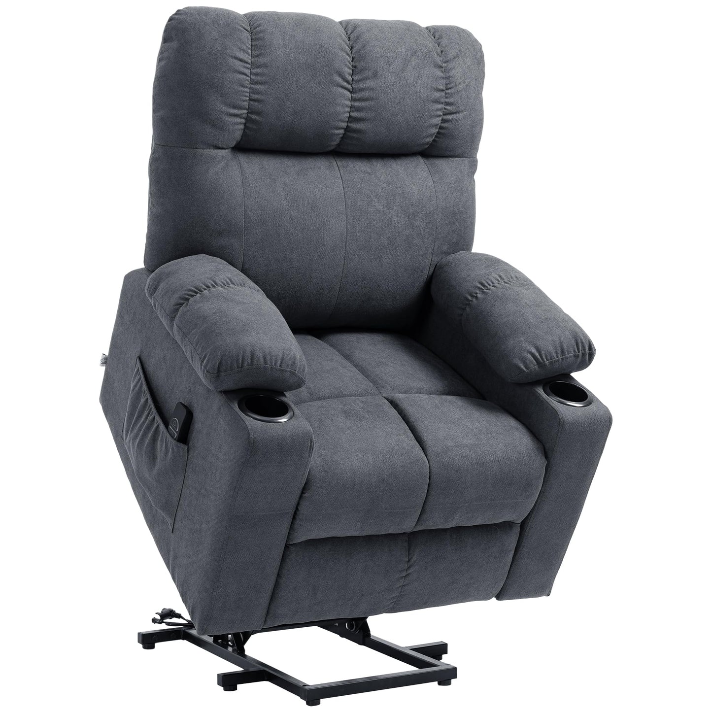 HomCom Electric Power Lift Chair Recliners for Elderly, Oversized Living Room Recliner Chair - B0CL3RYV4P-1