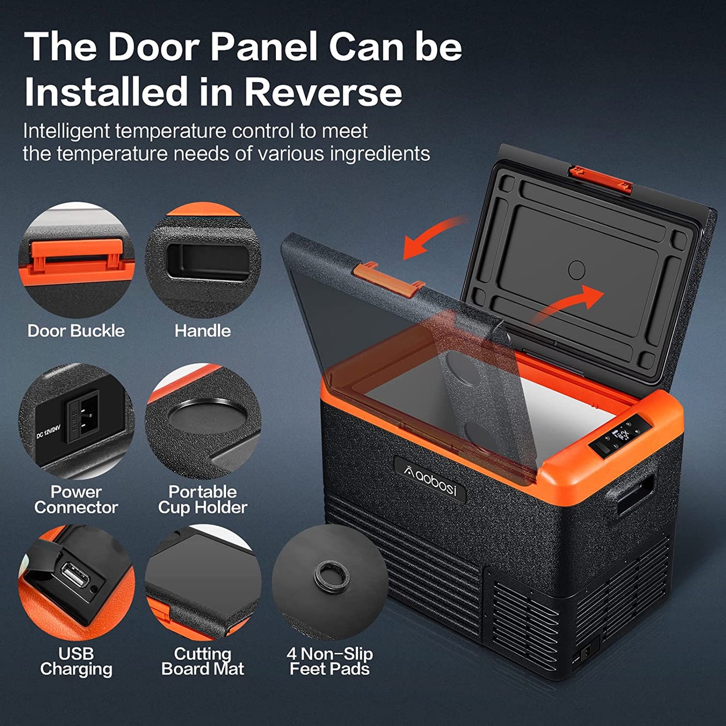 AOBOSI 12 Volt Car Refrigerator Single Zone 42Qt/40L - ‎CL40