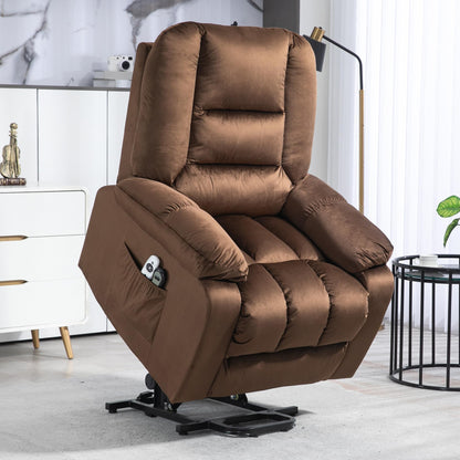 HomCom Power Lift Recliner Chair, Ergonomic Massage, Dark Brown - B0CTY2JHYZ-1