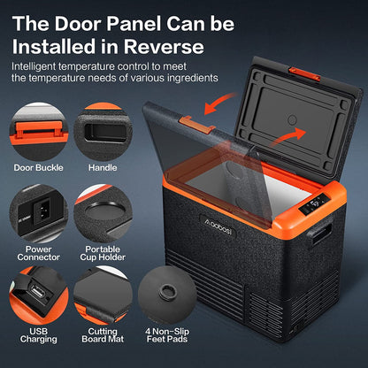AOBOSI 12 Volt Car Refrigerator Single Zone 53qt/50L - CL50