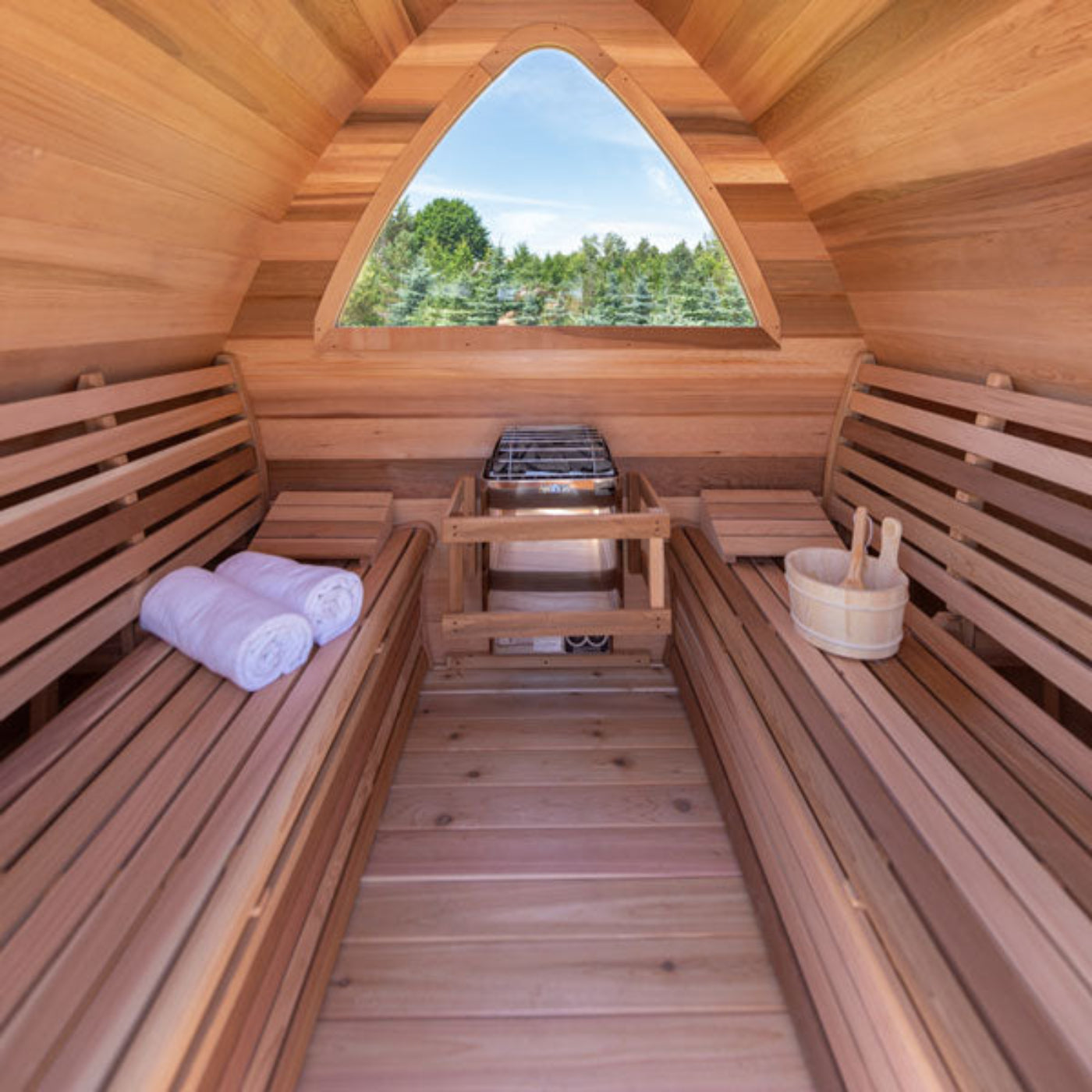 Dundalk LeisureCraft Knotty Cedar POD Sauna - SLCKCPODS