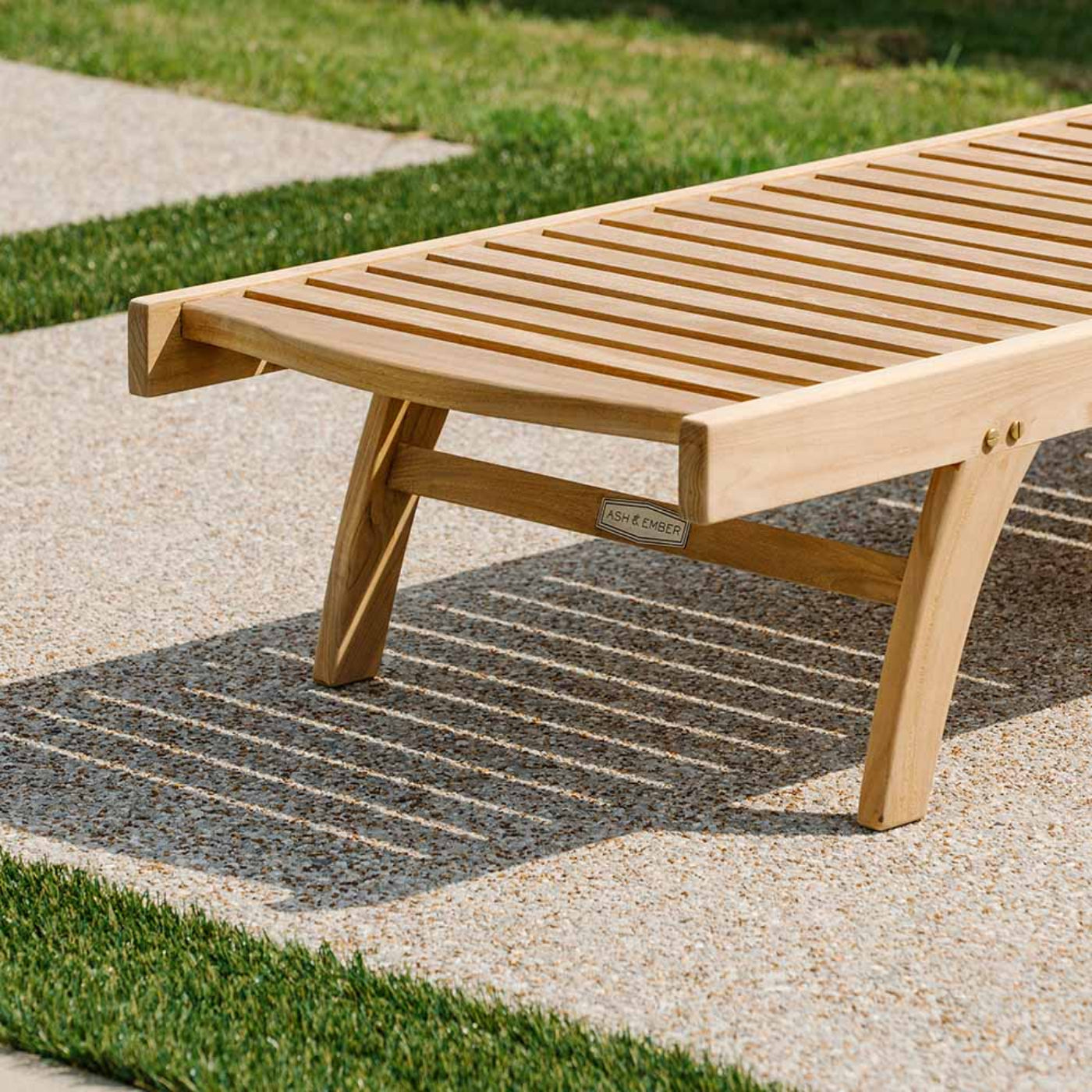 Ash & Ember Hawthorne Grade A Teak Reclining Lounger with Optional Armrests - 899545