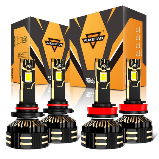 Auxbeam 9005+H11 LED Headlight Bulbs 240W 40000LM GX-ULTRA Series 6500K Cool White | 4 Bulbs - GP00010785