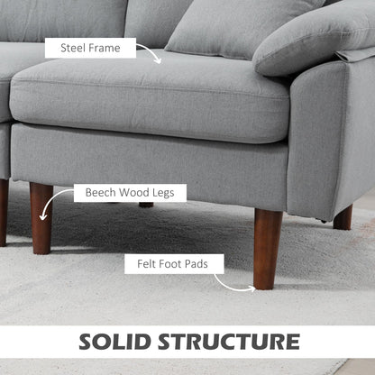 HomCom Reversible L-Shaped Sleeper Sectional Sofa, Gray - B0CVX1N2B8