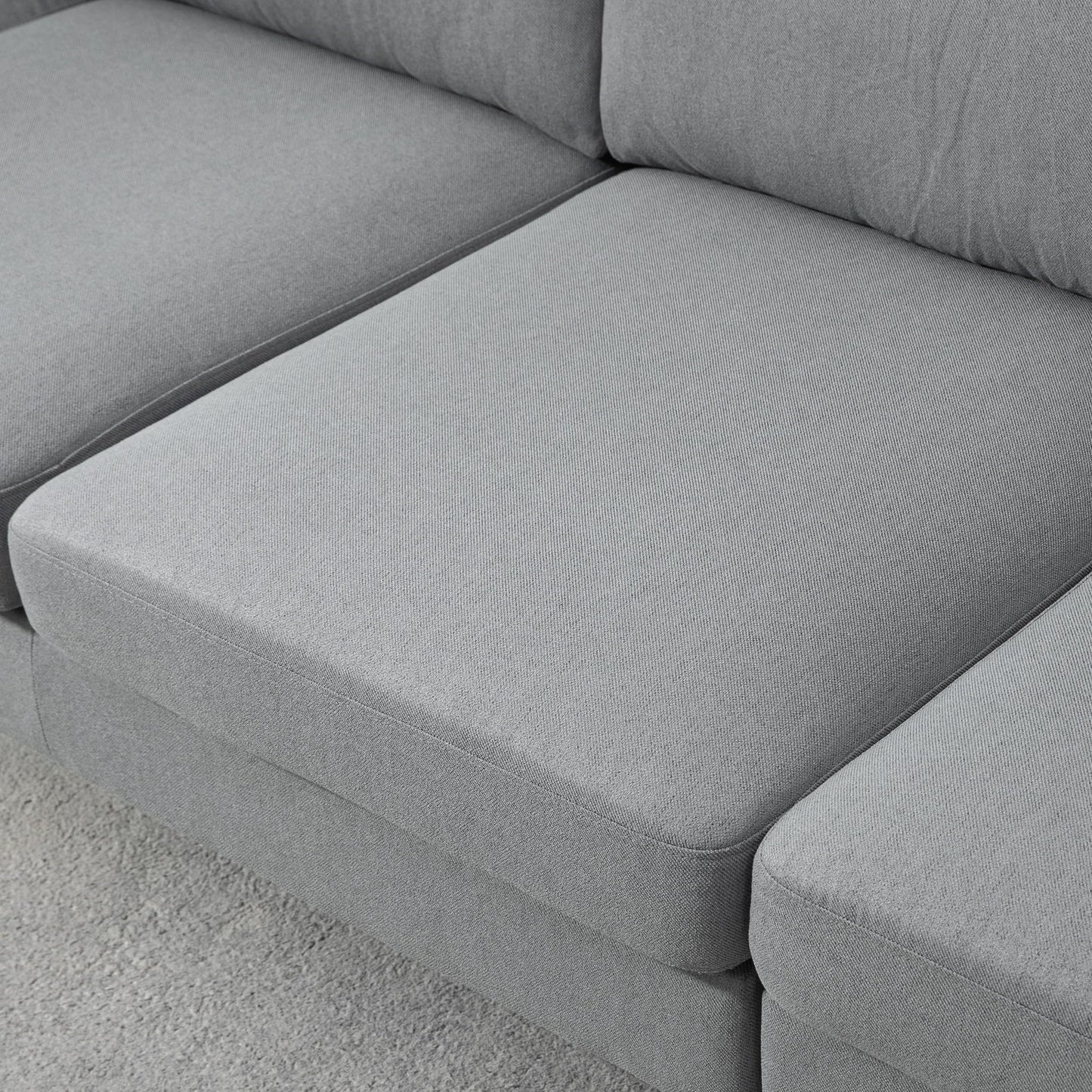 HomCom Reversible L-Shaped Sleeper Sectional Sofa, Gray - B0CVX1N2B8