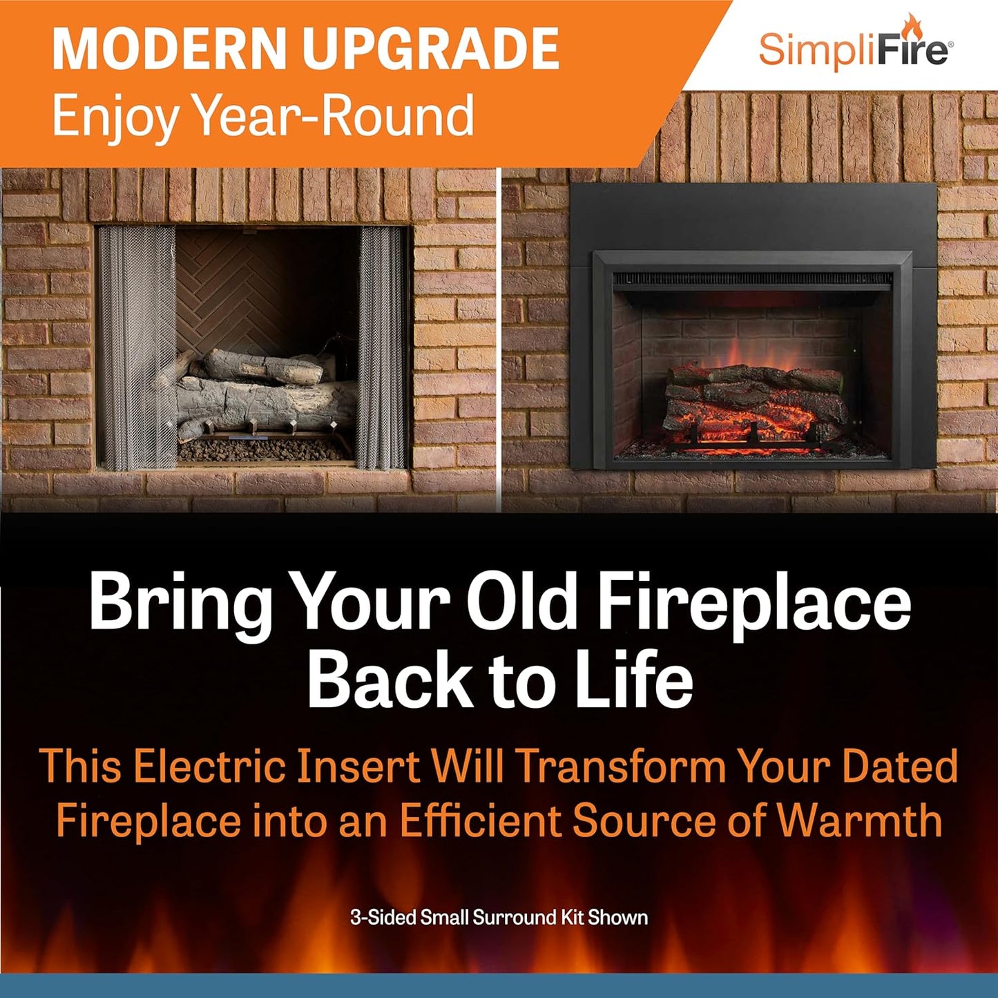 SimpliFire 32" Electric Fireplace Insert - GI-32-ZC