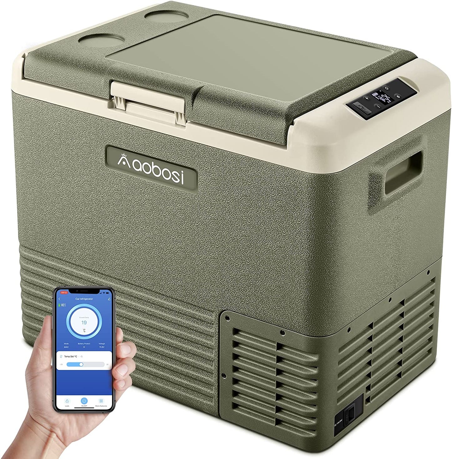 AOBOSI ‎12 Volt Car Fridge 53Qt/50L Green - CL50-GN-WIFI
