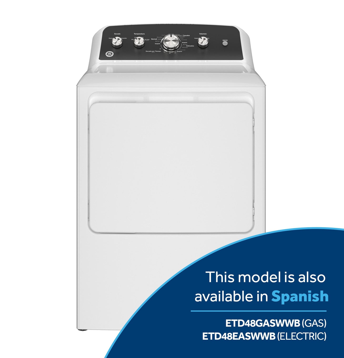 GE APPLIANCES GTD48GASWWB GE(R) 7.2 cu. ft. Capacity Gas Dryer with Up To 120 ft. Venting and Extended Tumble - GTD48GASWWB-KT