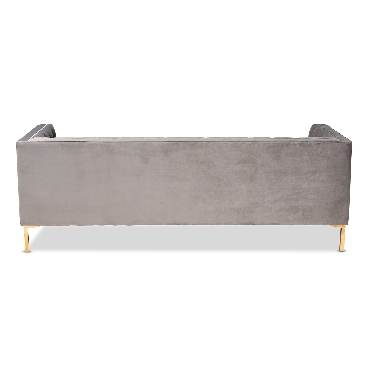 Modway Furniture Zanetta Glam Velvet Sofa - Luxurious Gray Upholstered Design with Gold Legs & Button Tufting Style