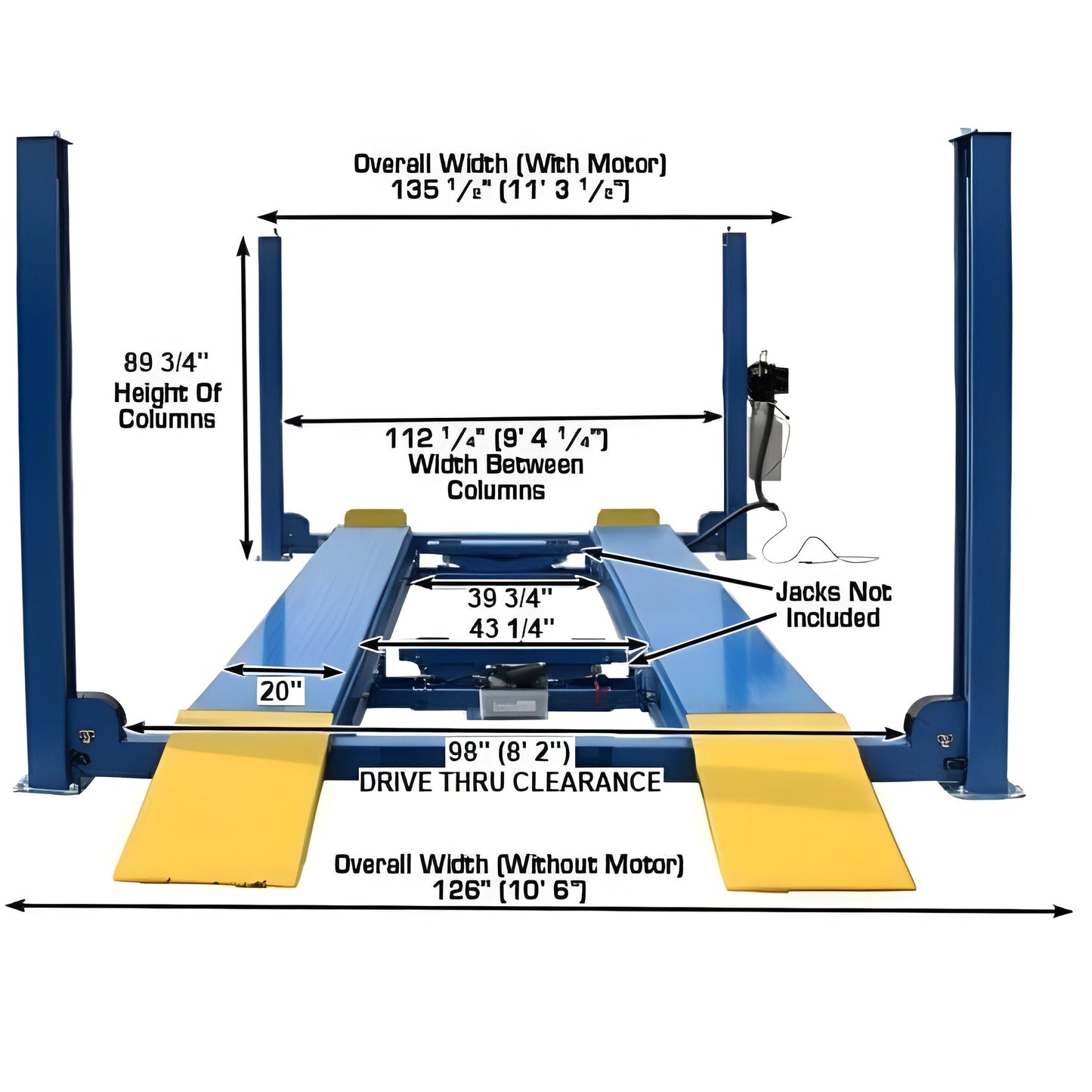Atlas 412 12,000 lb 4-Post Lift + RJ6 Jacks Combo - ATEATTD-412-COMBO-FPD
