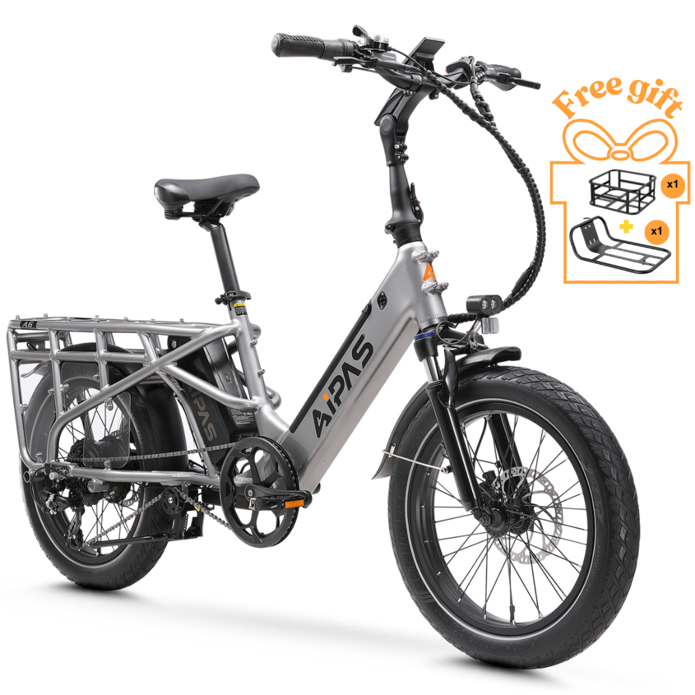 Aipas A6 D VoltCargo Ebike - A6-D-Grey
