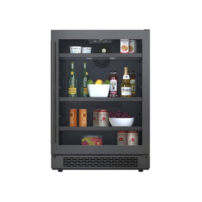 Avallon 24 Inch Wide 140 Can Energy Efficient Beverage Center with LED Lighting, Double Pane Glass, Touch Control Panel and Right Swing Door - ABR242SGRH