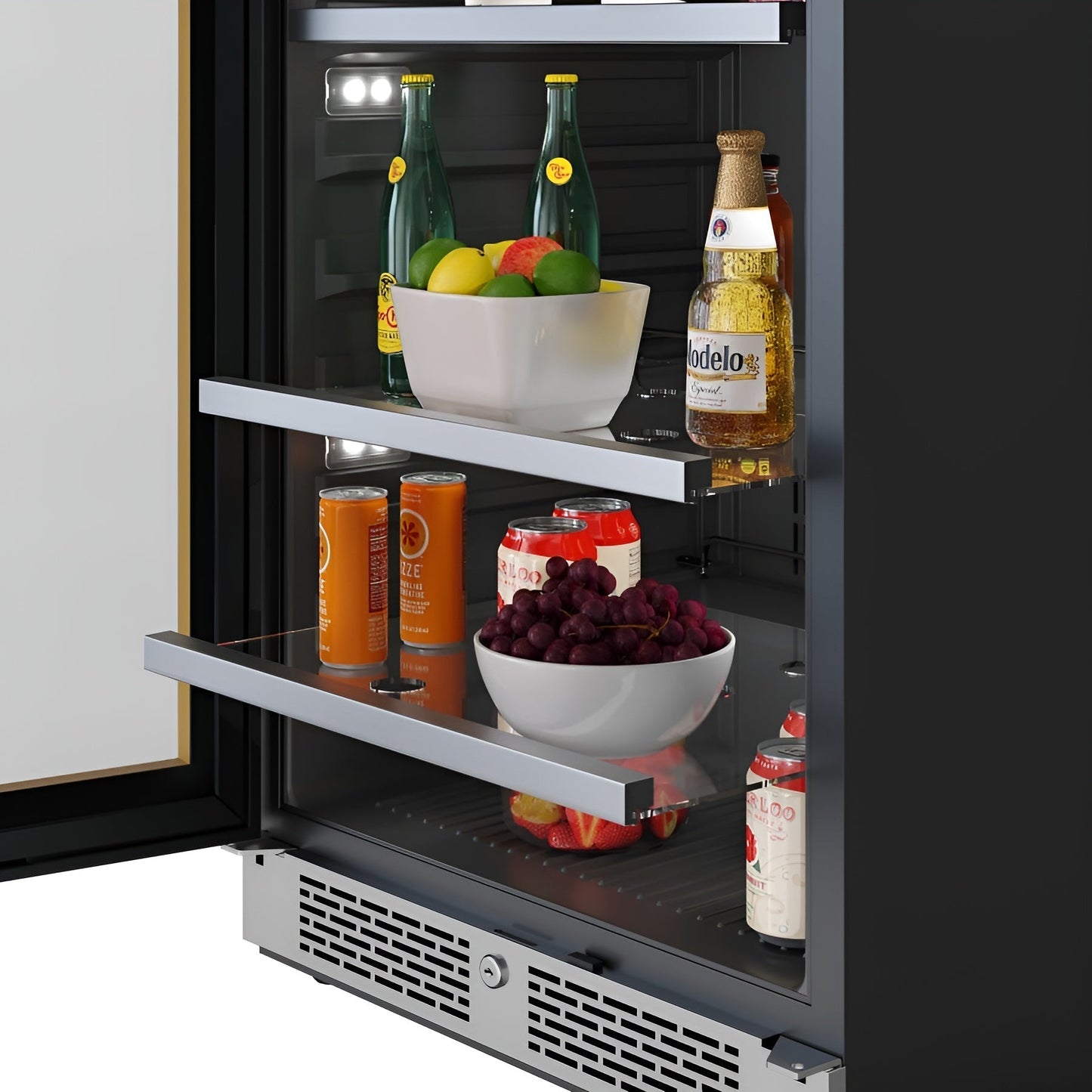 Avallon 24 Inch Wide 140 Can Energy Efficient Beverage Center with LED Lighting, Double Pane Glass, Touch Control Panel and Left Swing Door - ABR242PRGLH