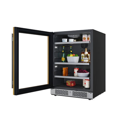 Avallon 24 Inch Wide 140 Can Energy Efficient Beverage Center with LED Lighting, Double Pane Glass, Touch Control Panel and Left Swing Door - ABR242PRGLH
