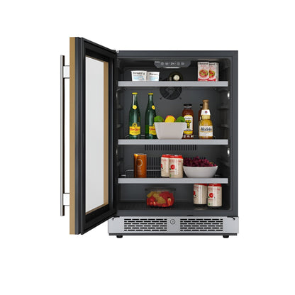 Avallon 24 Inch Wide 140 Can Energy Efficient Beverage Center with LED Lighting, Double Pane Glass, Touch Control Panel and Left Swing Door - ABR242PRGLH