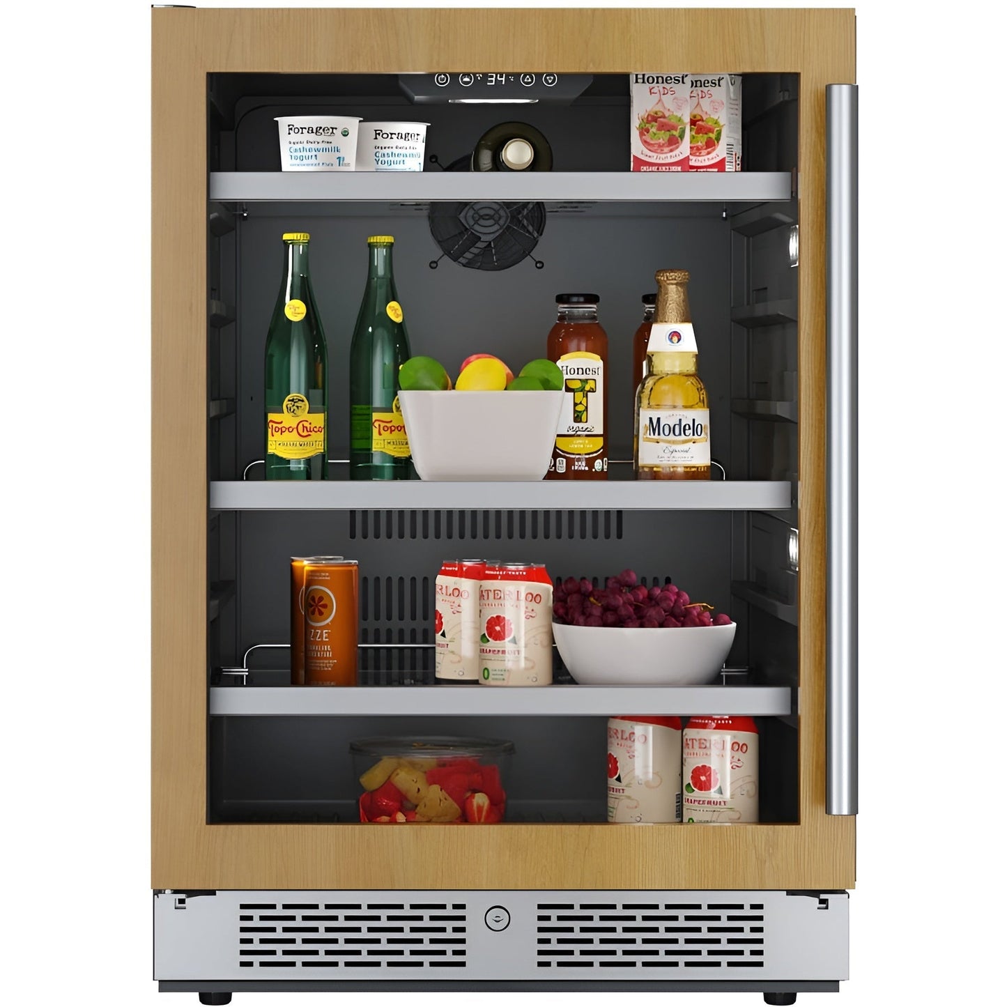 Avallon 24 Inch Wide 140 Can Energy Efficient Beverage Center with LED Lighting, Double Pane Glass, Touch Control Panel and Left Swing Door - ABR242PRGLH