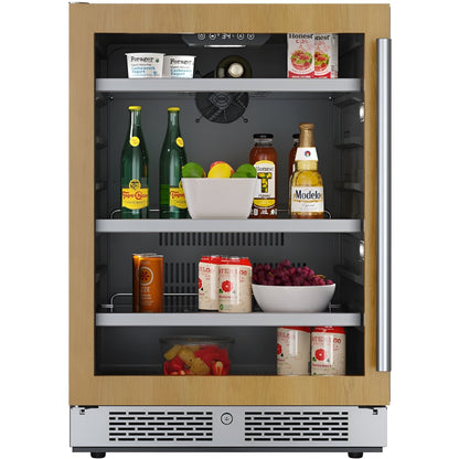 Avallon 24 Inch Wide 140 Can Energy Efficient Beverage Center with LED Lighting, Double Pane Glass, Touch Control Panel and Left Swing Door - ABR242PRGLH