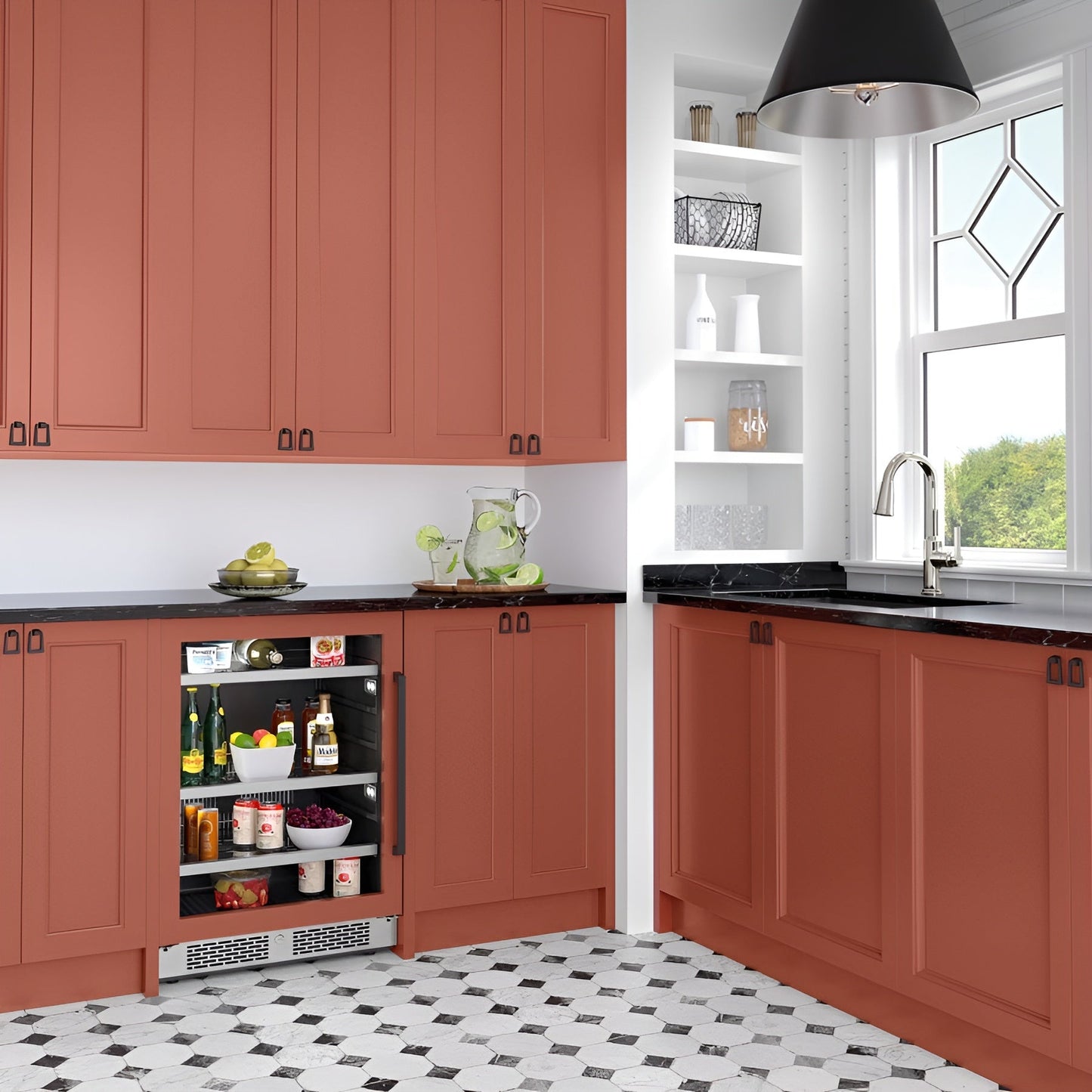 Avallon 24 Inch Wide 140 Can Energy Efficient Beverage Center with LED Lighting, Double Pane Glass, Touch Control Panel and Left Swing Door - ABR242PRGLH