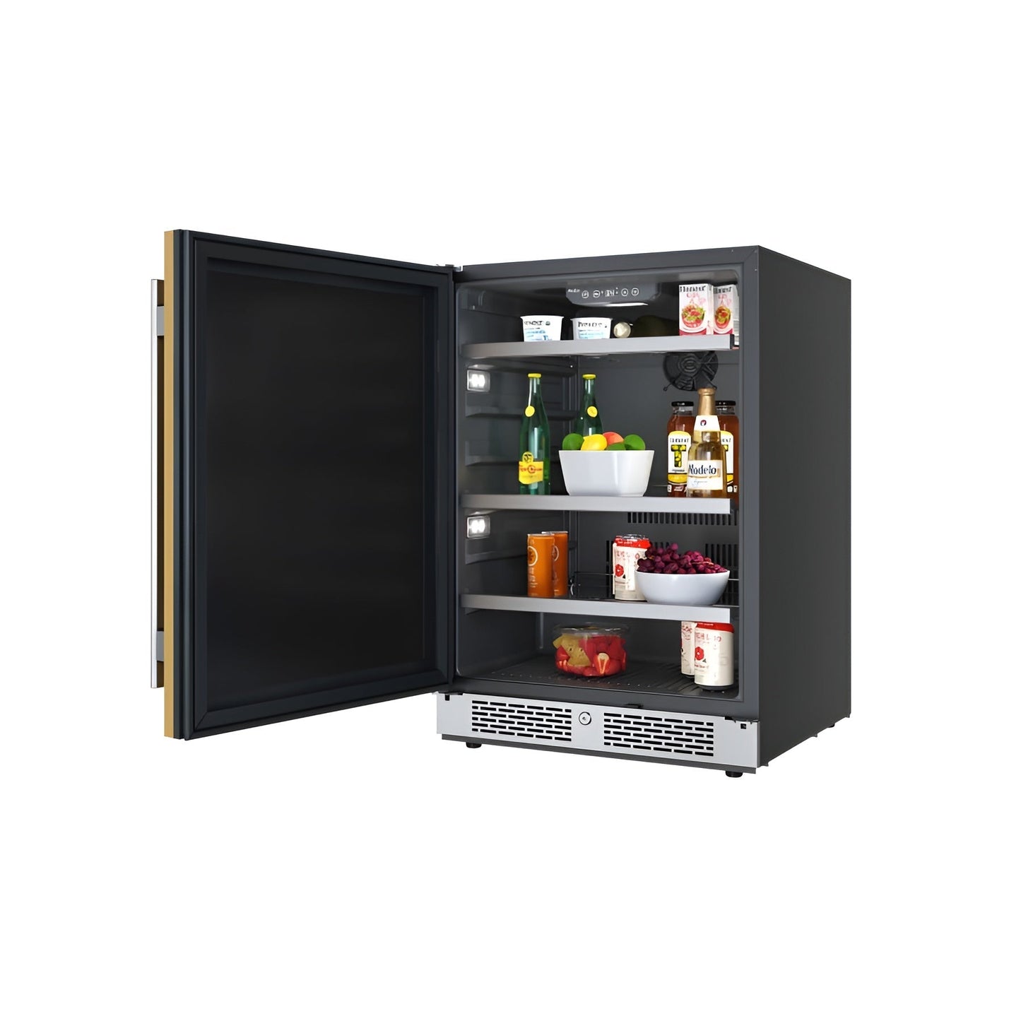 Avallon 24 Inch Wide 140 Can Energy Efficient Beverage Center with LED Lighting, Double Pane Glass, Touch Control Panel and Left Swing Door - ABR242PRGLH