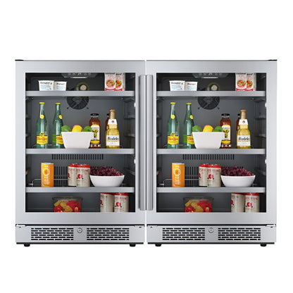 Avallon 48 Inch Wide 280 Can Energy Efficient Beverage Center with LED Lighting, Double Pane Glass, Touch Control Panel and Lockable Doors - ABR242SGDUAL