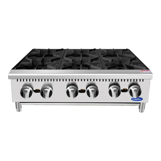 Atosa ACHP-6 36" Heavy Duty Countertop Range, Hot Plate with 6 Burners 192,000 BTU - ACHP-6