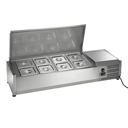 Arctic Air ACP48 48" Eight Pan Stainless Steel Counter Top Prep Unit - ACP48