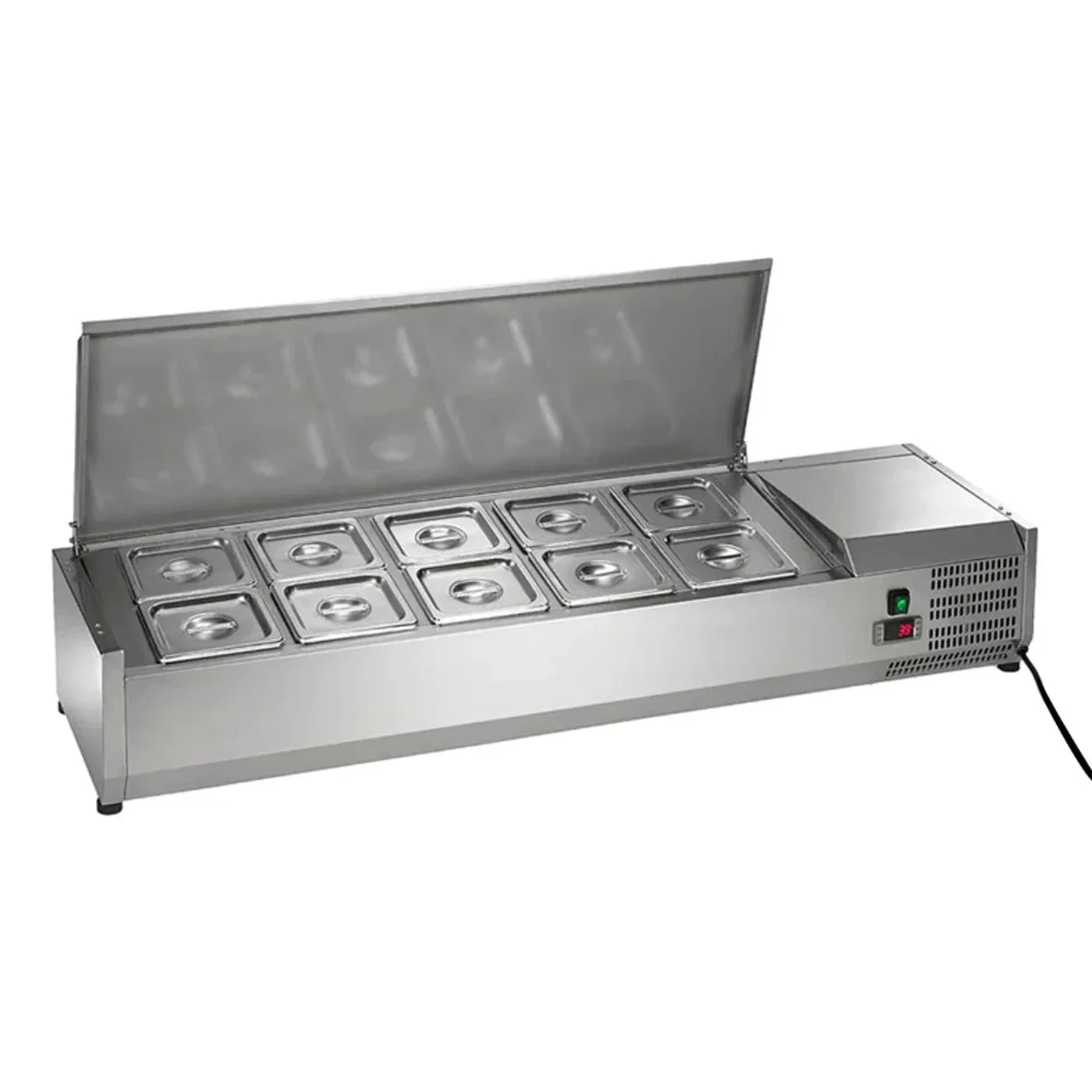Arctic Air ACP55 55" Ten Pan Stainless Steel Counter Top Prep Unit - ACP55