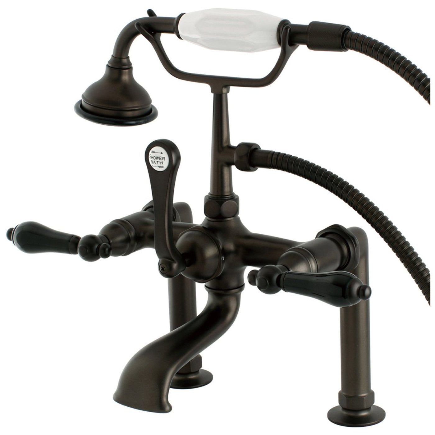 Eden Bath Kingston Brass Aqua Eden AE103T5PKL Duchess Deck Mount Clawfoot Tub Faucet in Oil Rubbed Bronze - AE103T5PKL