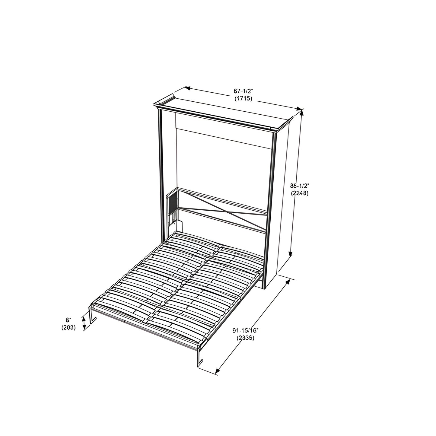 Queen Murphy Bed, Vertical, White by Leto Muro