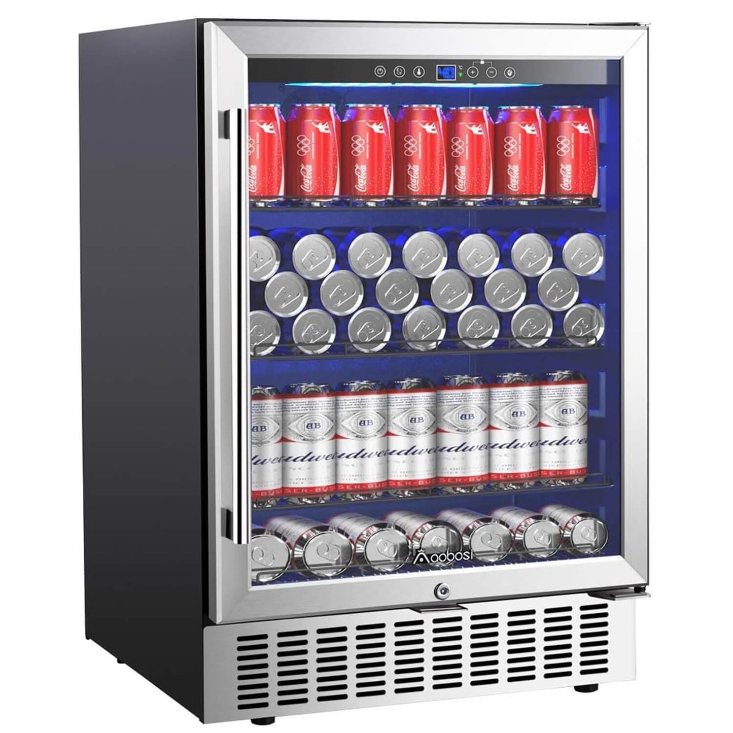 AOBOSI 24 Inch Beverage Cooler 164 CANS Beverage Refrigerator - ‎JC-145C