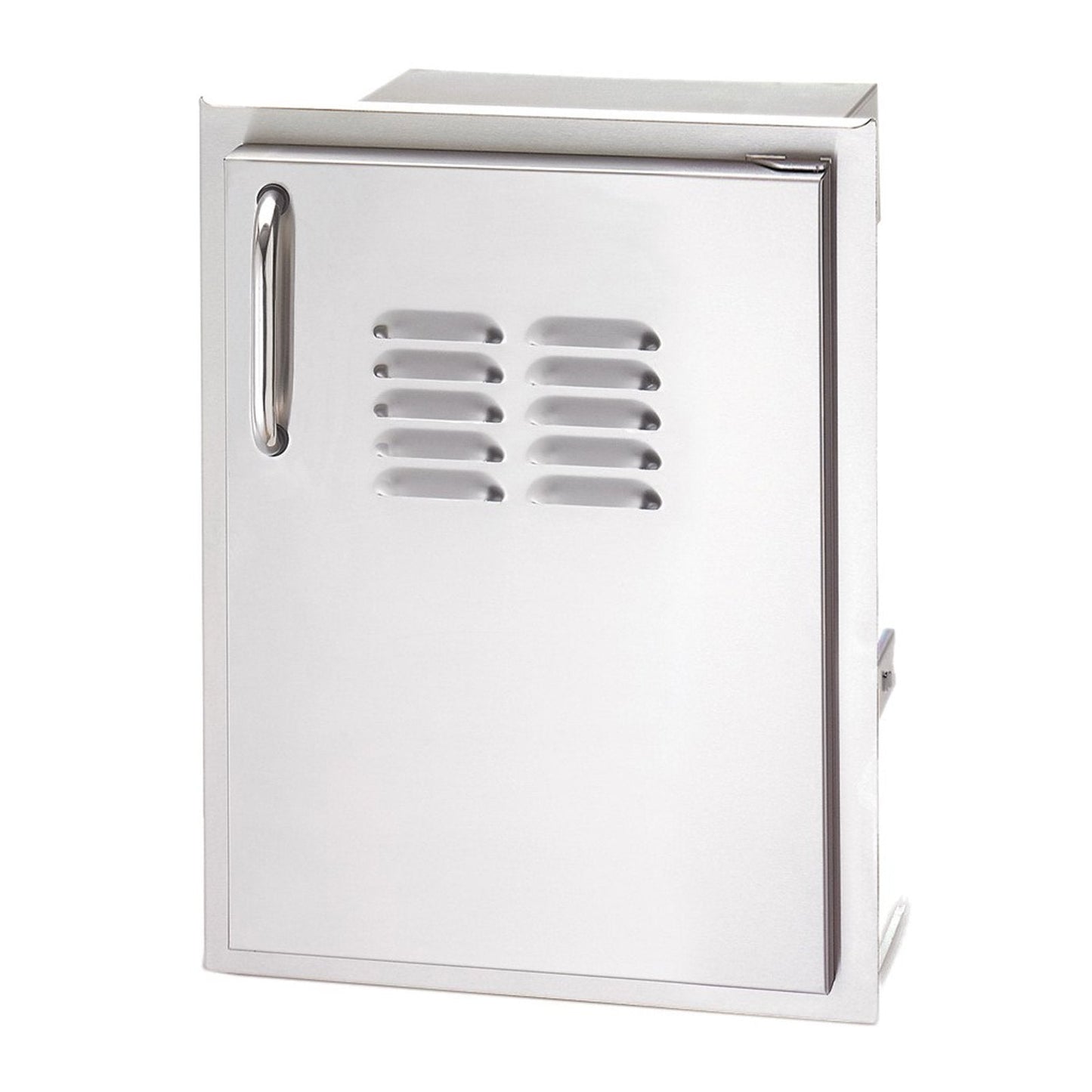 American Outdoor Grill 20x14 Single Louvered Access Door w/ Propane Tank Tray w/ Tubular Handle (Right Hinge) - 20-14-SSDRV