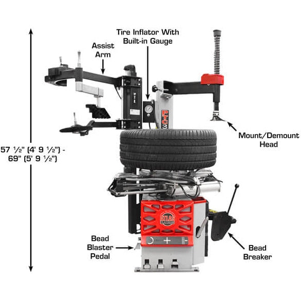 Atlas Platinum PTC300 Rim-Clamp Tire Changer w/ Assist Arm - ATEAP-PTC300-FPD