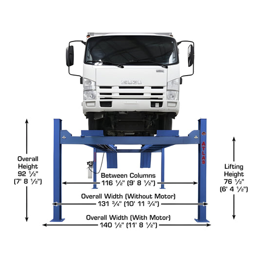 Atlas Platinum PVL14 4 Post Lift + RJ7000 Rolling Jacks Combo - ATEAP-PVL14-COMBO-FPD