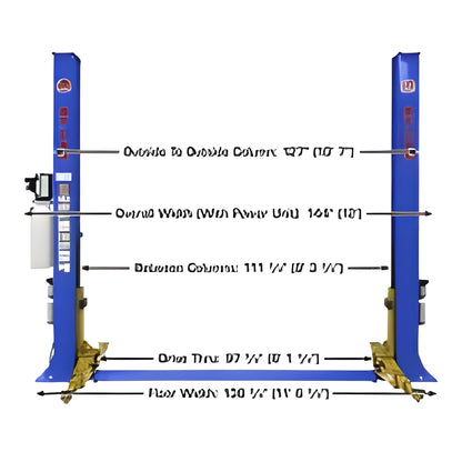 Atlas Platinum PVL9BP  9,000 lb Baseplate 2 Post Lift - ATEAP-PVL9BP-FPD